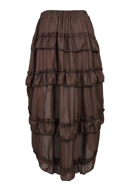 Gothic Long Sexy High-Low Ruffles Corset Skirts