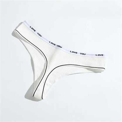 3pcs Ribbed Cotton G String Lingerie