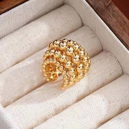 Exaggerated Wide Clip-On Gold Metal Earring