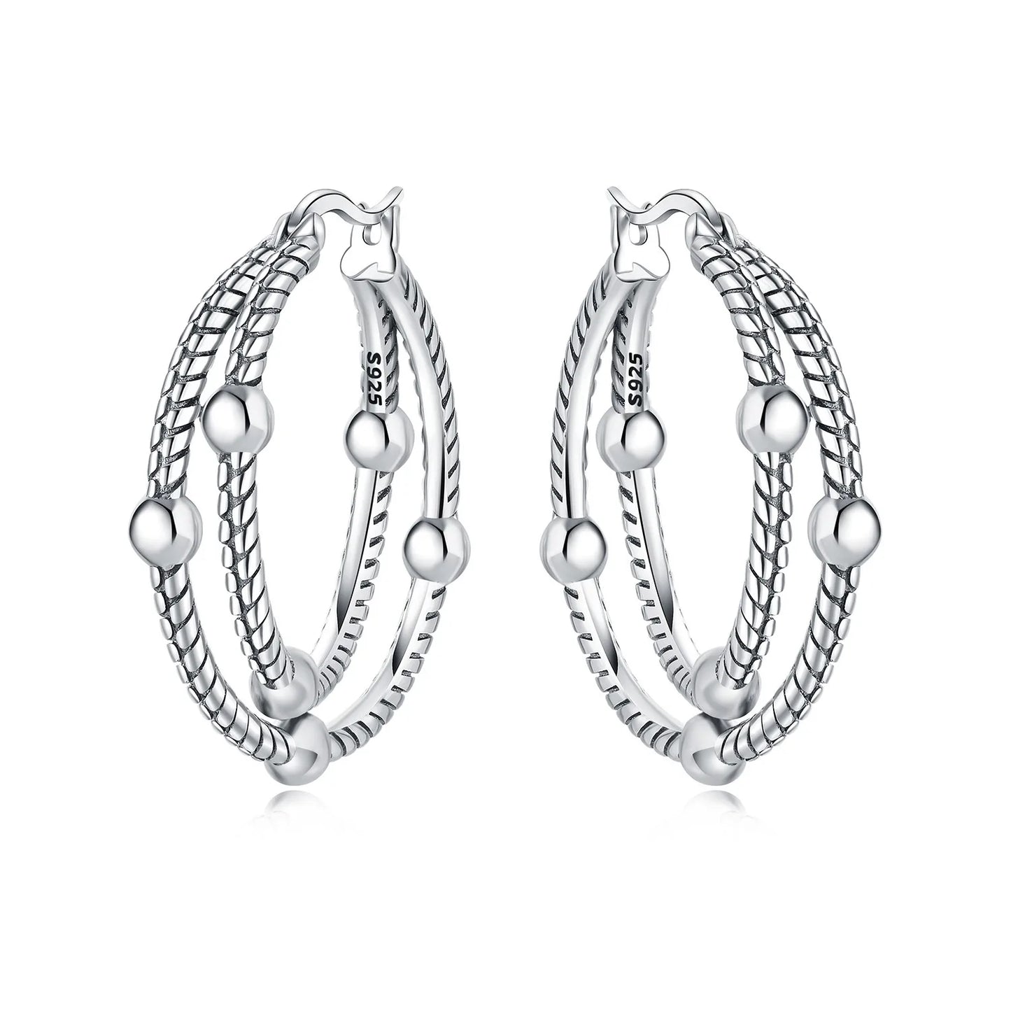 DANA 925 Sterling Multi-layer Hoop Earrings