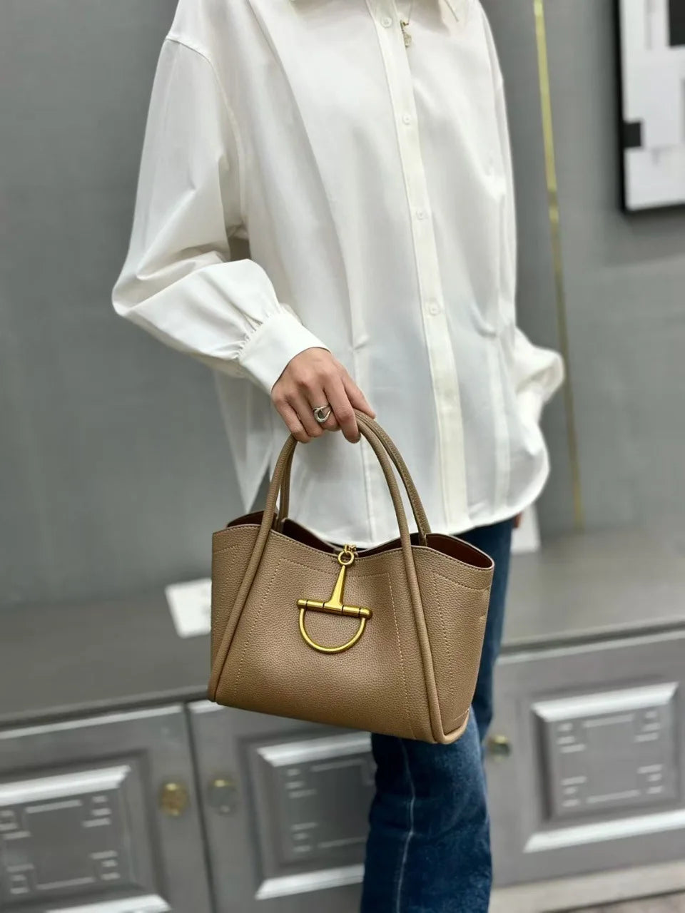 Minimalist Unique Leisure Business Diaper Leather Bags