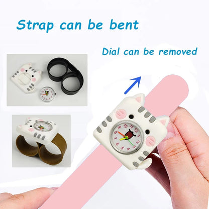 Slap Bracelet Clock Cartoon Kids Watches