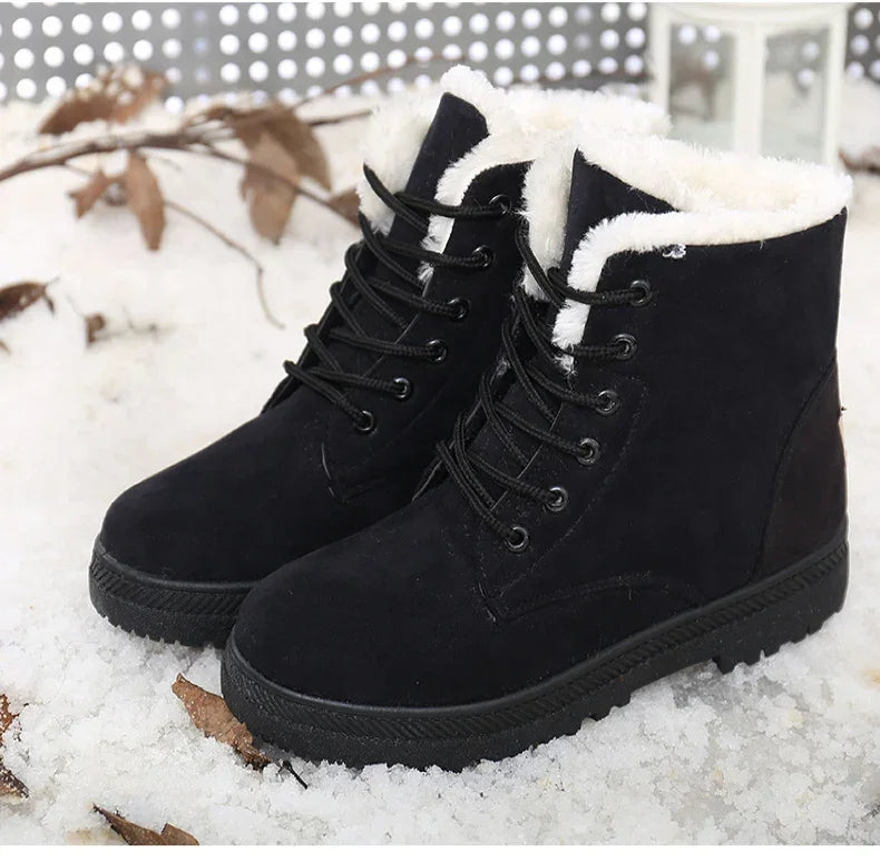 Fur Snow Low Heels Ankle Boots
