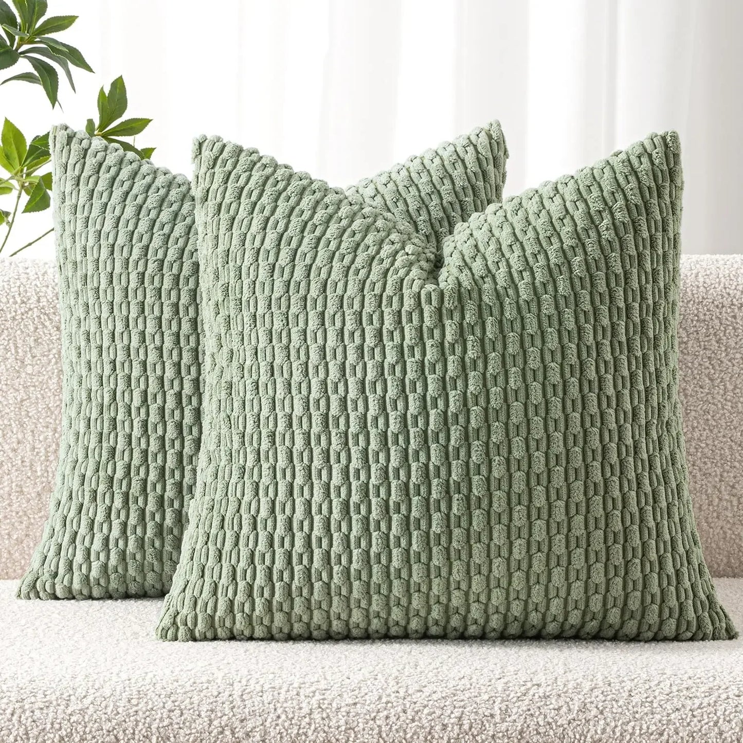 Burnt Orange Striped Cushion Covers Corduroy Pillowcases