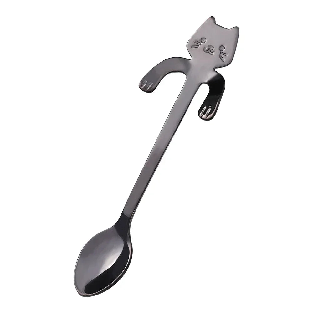 Stainless Steel Cat Coffee Spoons Hanging Ear