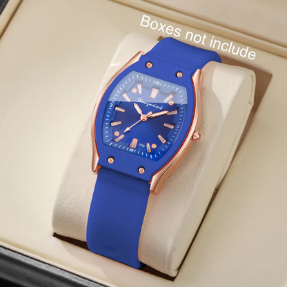 Silicone Strap Simple Dial Quartz Wristwatch