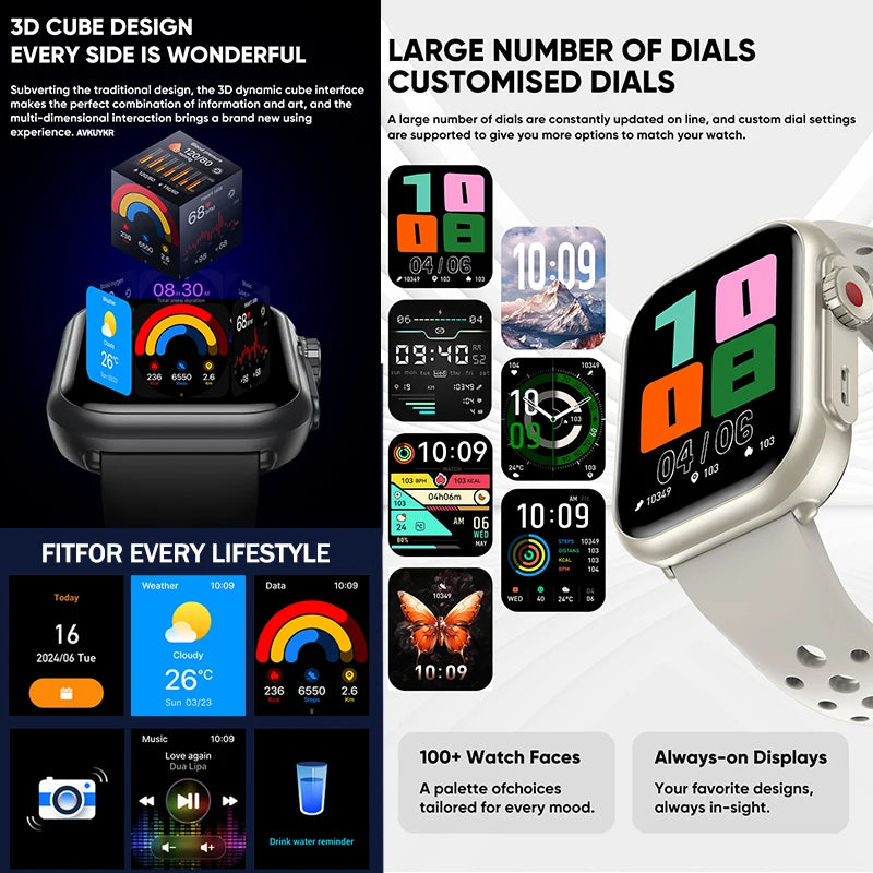 XIAOMI IOS Watch Ultra2 Smart Watches 1000mAh 1.85" AMOLED Full Touch Screen