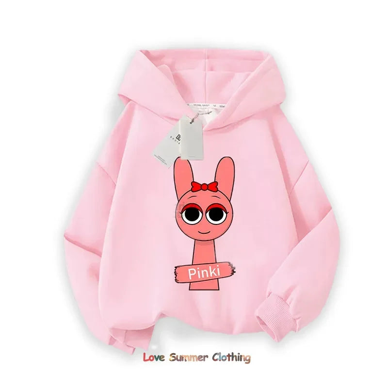 Sprunki Thick Anime Cartoon Sweatshirt Autumn Winter Hip Hop Hooded
