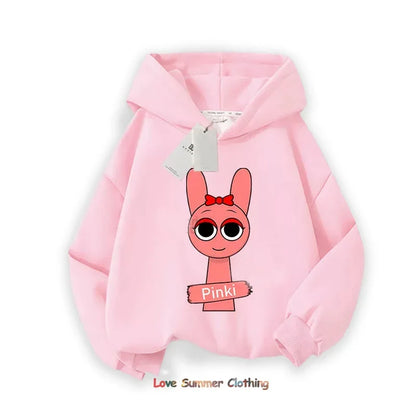 Sprunki Thick Anime Cartoon Sweatshirt Autumn Winter Hip Hop Hooded