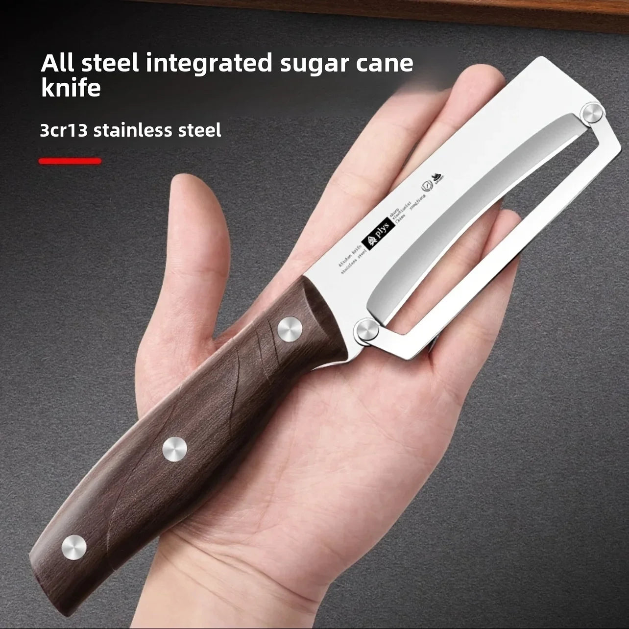 Stainless steel peeler with wooden handle