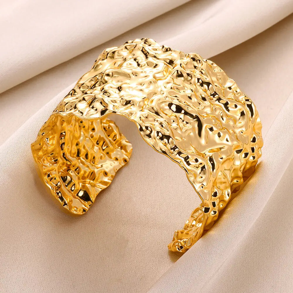 DANA Stainless Steel Gold Open Cuff Bracelet