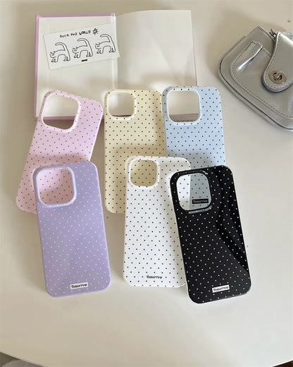 Polka Dot Small Fresh Mobile Phone Case for iPhone Ultra Slim Shockproof Cover