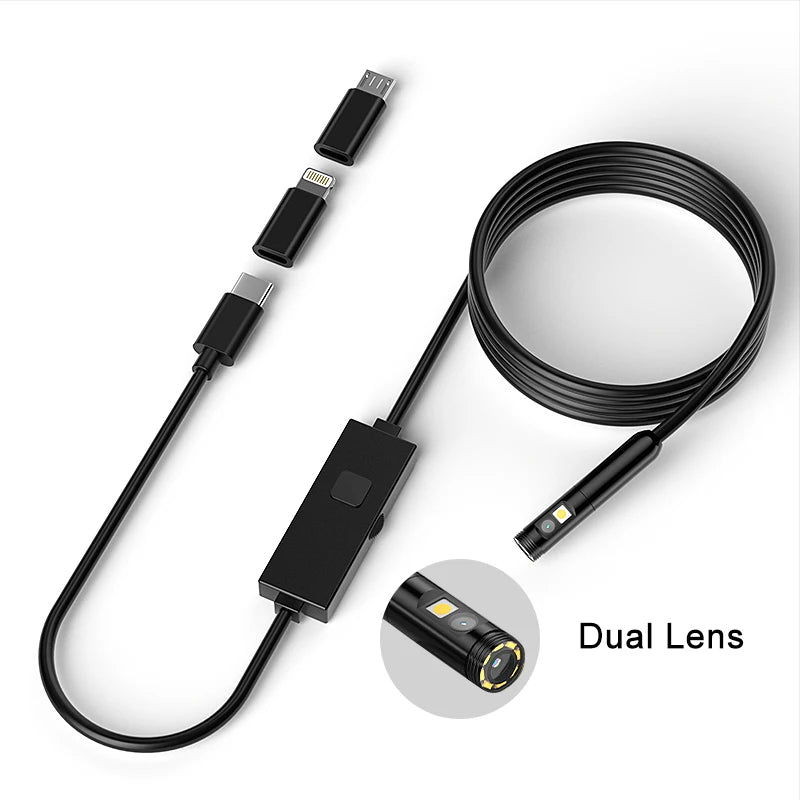 Type-C Industrail Endoscope Micro USB Single Dual Camera Waterproof Probe LED