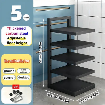 Adjustable Pot Rack Organizer Kitchen Stainless Steel Pot Storage Rack