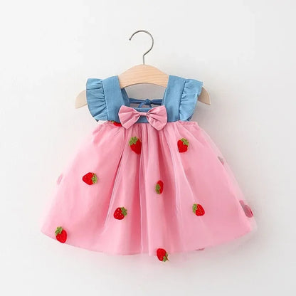 Baby Girl Cherry Mesh Dress