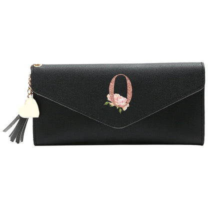 Black Small Leather Coin Rose Gold Wallet