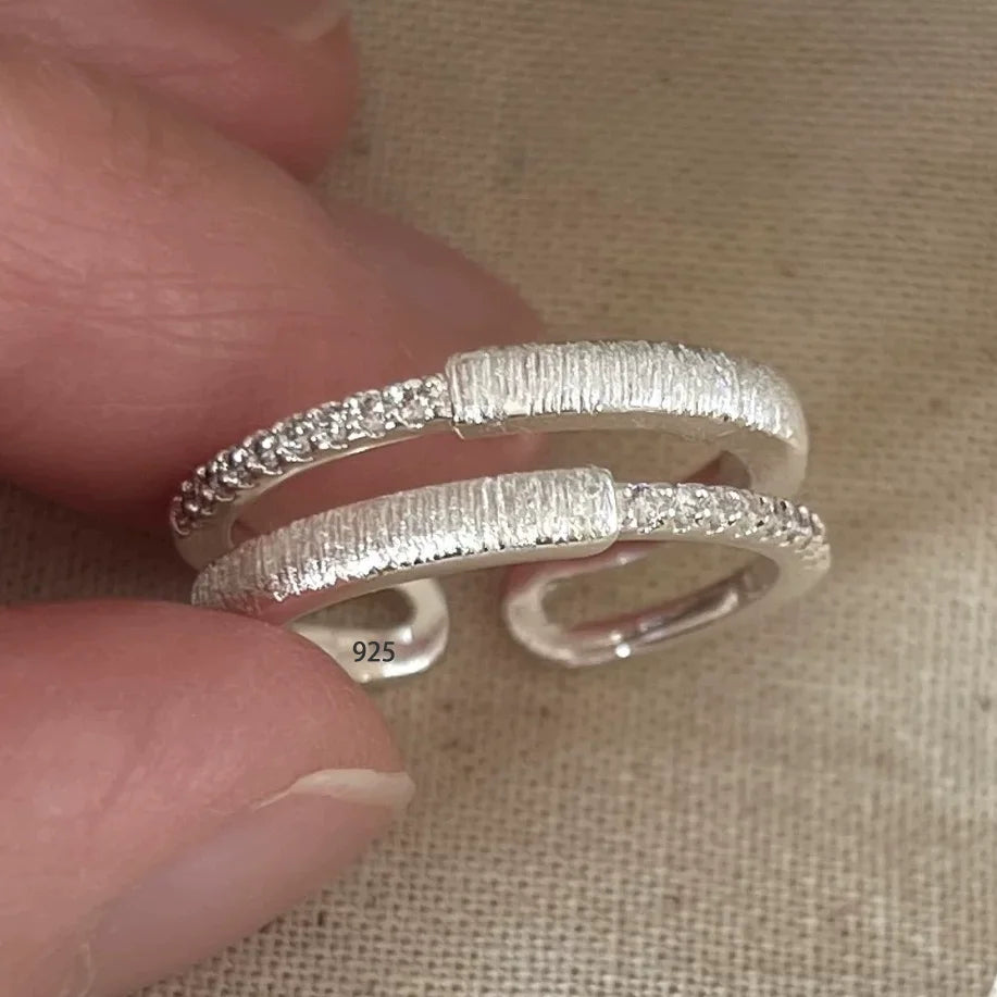925 Sterling Silver Sparckling Moonstone Minimalist Handmade Ring