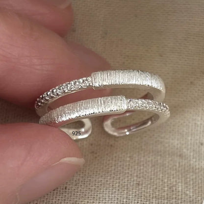 925 Sterling Silver Retro Geometric Asymmetric Rings