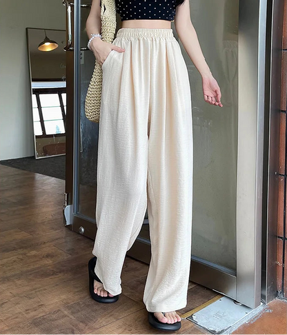 Colorful Ice Silk Baggy Straight Leg Pants