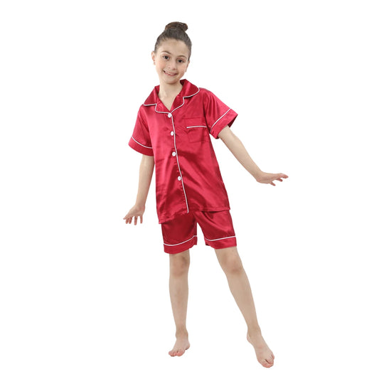 Silk satin sleepwear baby Pajamas Sets 3-13Y