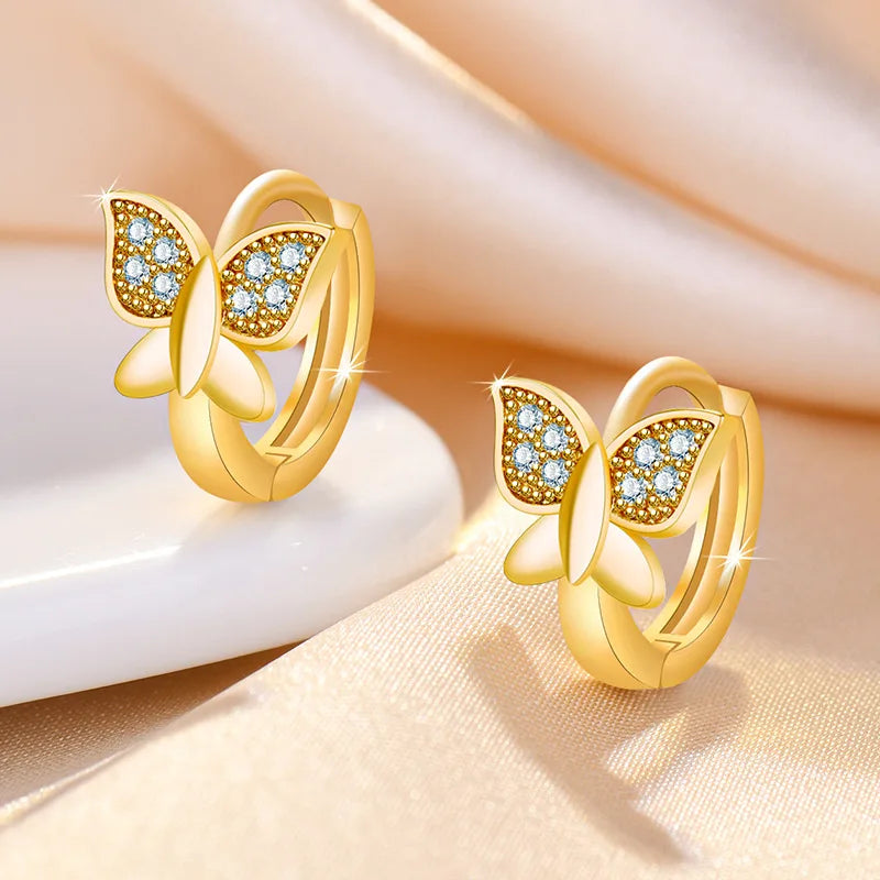 925 Sterling Silver Zircon Buckle Earrings