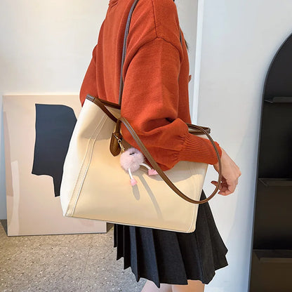 PU Leather Versatile Korean Single Shoulder Tote Bag