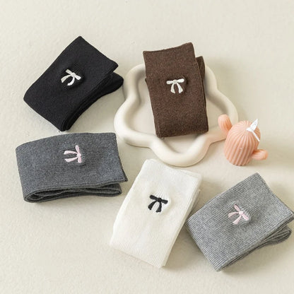 Autumn Winter Sweet Bow Knee High Socks Cotton Long Tube Stockings 3-12Y
