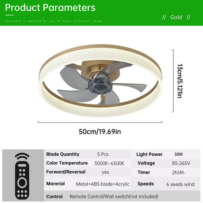 Ceiling Fan (With Lighting) Silent LED Dimmable Ceiling Fan