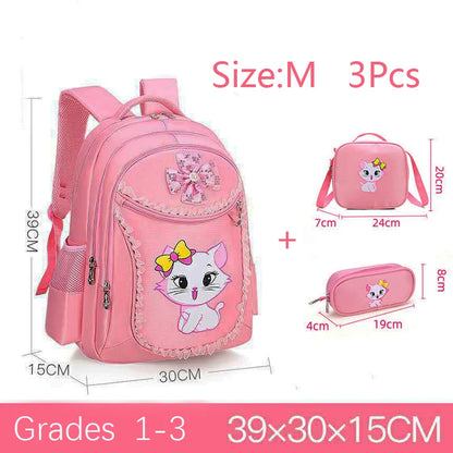 Backpack Pink Cute Cat Kindergarten Kid School Bag
