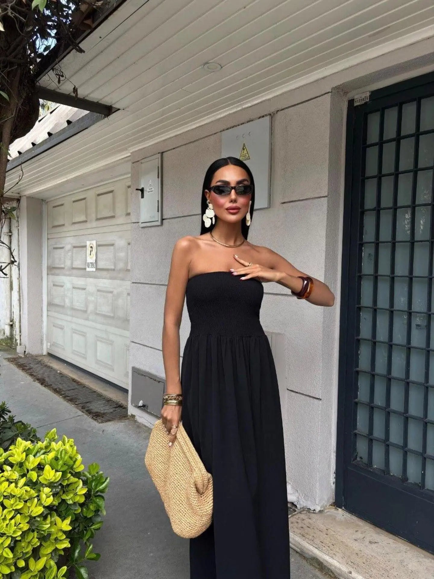 Off-Shoulder Strapless Waist-Cinching Long Dress