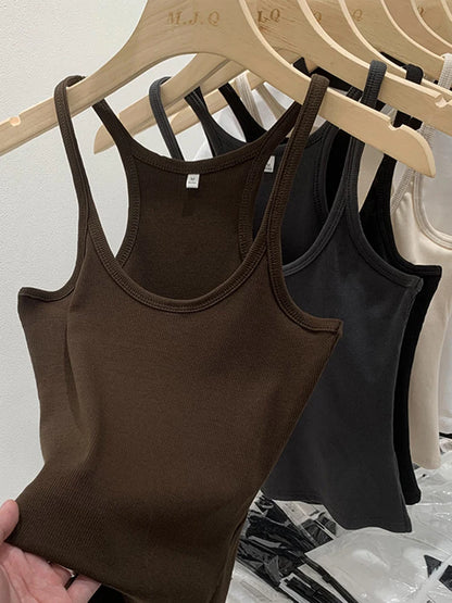 Ribbed Sleeveless Camis  Blouse