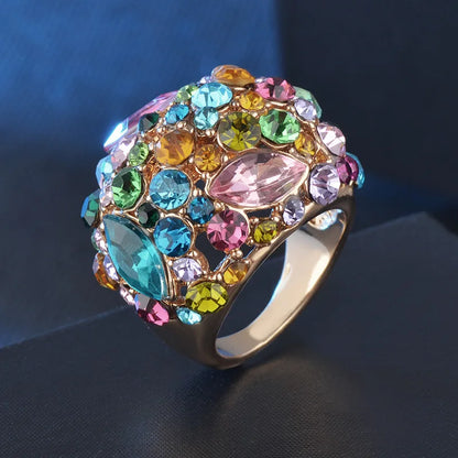 Luxury Vintage Aesthetic Couple Crystal Rings