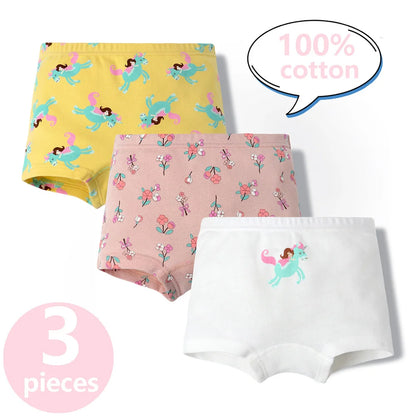 3/6 Pcs 100% Cotton Pretty Cartoon Boxer Set