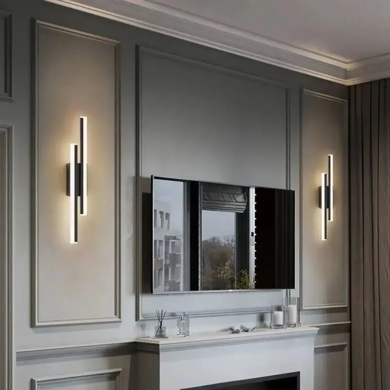 LED Bedroom Wall Lamp Wall Sconces Copper Line Pipe