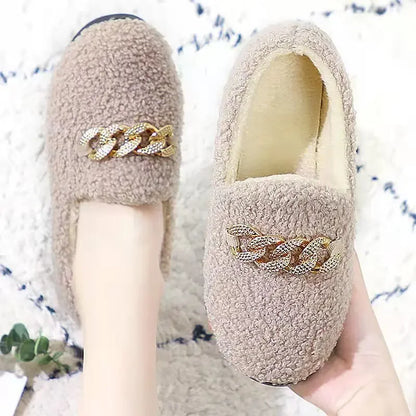 Warm Short Plush Lining House Slippers