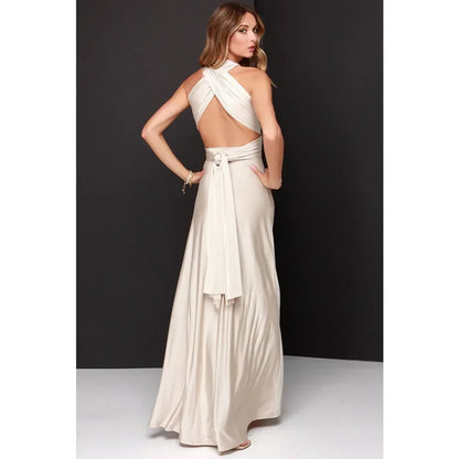 Multi-worn V-neck Vestidos De Fiesta Long Sexy Maxi Dress
