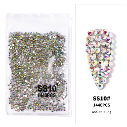 12Gird 3D Glass AB Crystal Nail Art Rhinestones Kit