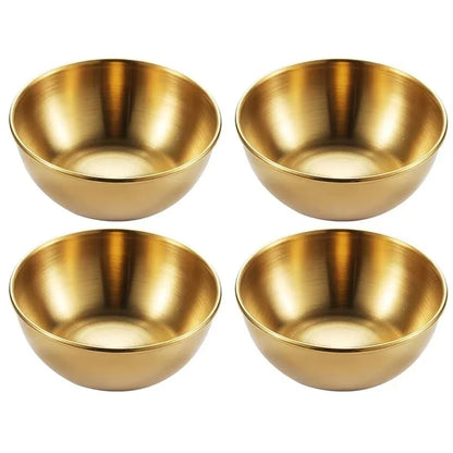 4pcs 2pcs Stainless Steel Golden Sauce Dishes Appetizer