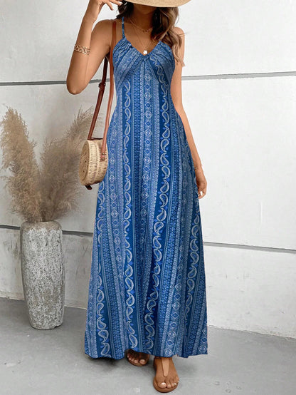 Backless Split Thigh Boho Dress