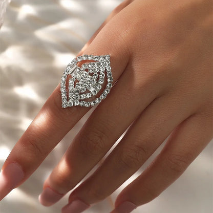 Sparkling Rhinestones Crystal Bridal Big Rings