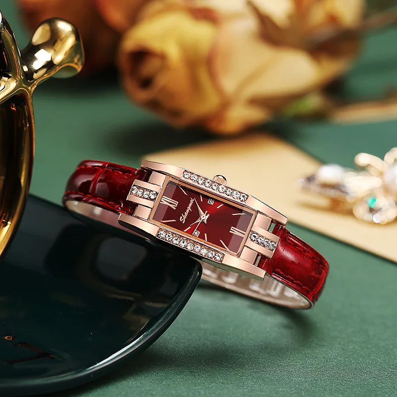 DANA Rectangle Leather Quartz Watch