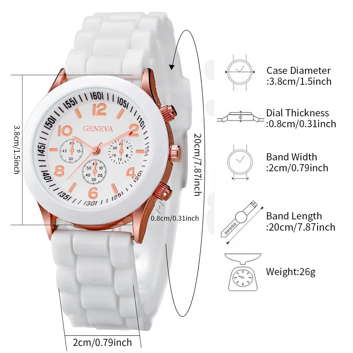 DANA 4PCS Silicone Analog Quartz Watch Set