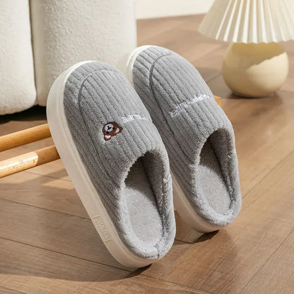 Anti Slip Thick Soled Cotton Slippers