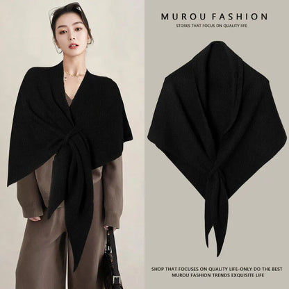 Triangle Scarf Neck Wrap Wool Blended Thickened Warm Shoulder Shawl