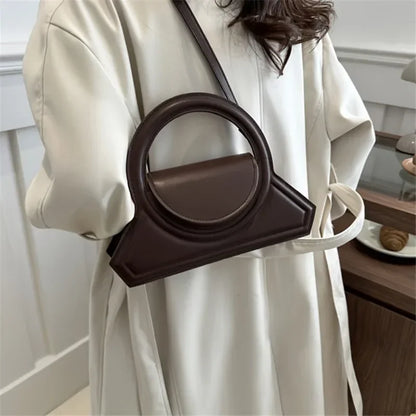 Pu Leather Elegant Tote Versatile Vintage Small Square Bag