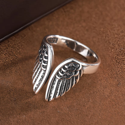 925 Sterling Silver Retro Hollow Wave Punk Hiphop Bohemia Rings