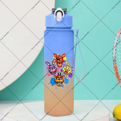 750ml FNAF Water Bottle with Straw Five Nights At Freddys Cartoon Anime