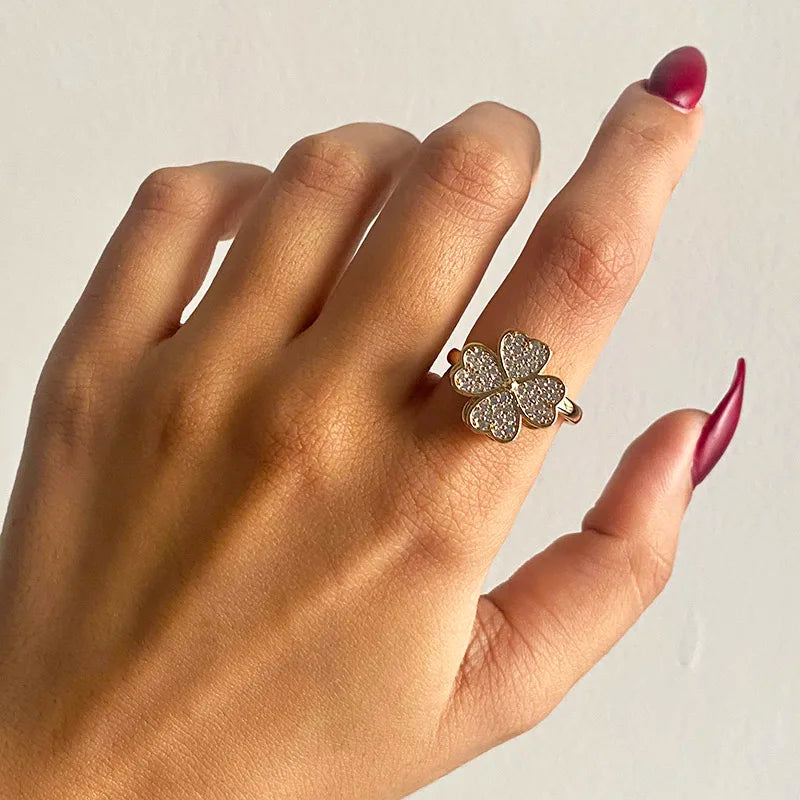 DANA Zircon Four Leaf Clover Rings