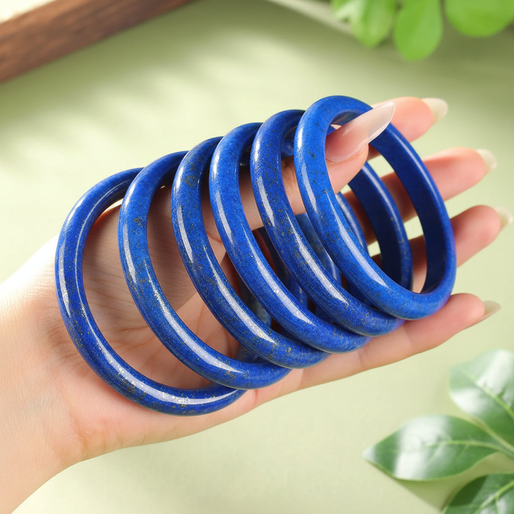 Natural Lapis Lazuli Tianshan Jade Bangle Imperial Blue Afghan Stone Bangle Genuine Gemstone Bracelets