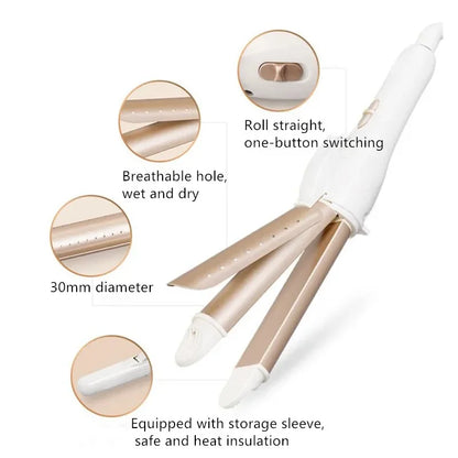3 In 1 Gold Ceramic Hair Curling Iron Hair